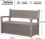 DRATO 75 Gallon Storage Bench Deck Box Outdoor Indoor,Lockable Durable All-Weather Seating with Hidden Storage,Deck Storage for Garden, Pool, Patio,Gray - Image 2