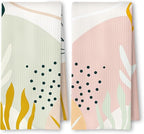 Abstract Boho Floral Kitchen Towels Set of 2, Mid Century Modern Hand Towels by Unknown