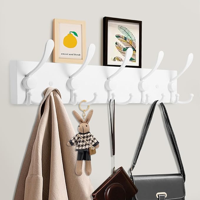 Coat Rack Wall Mount Coat Hooks Wooden Hat Rack - Image 3
