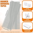 Blosssound 15 Pcs 5.12 Tall Drawer Divider Adjustable Drawer Organizer DIY - Image 2