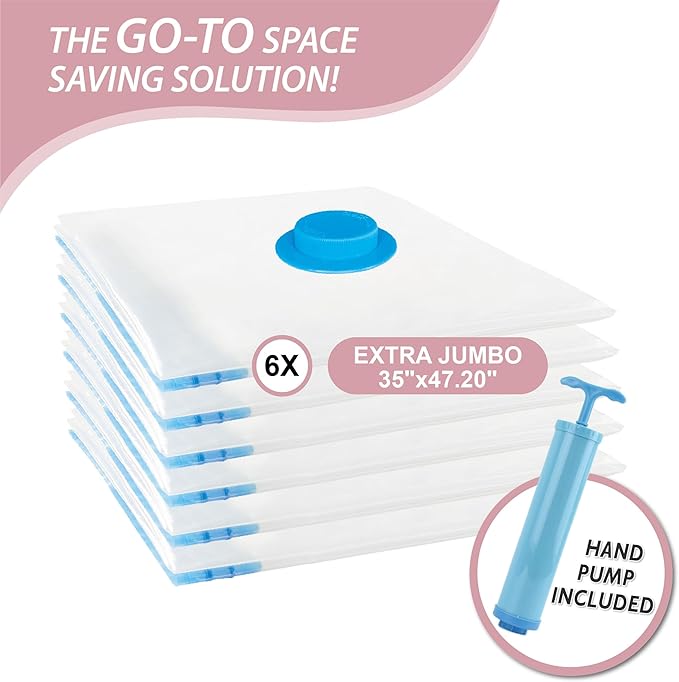 Cozy Essential Vacuum Storage Bags, Compression Space Saver Bags - Image 4