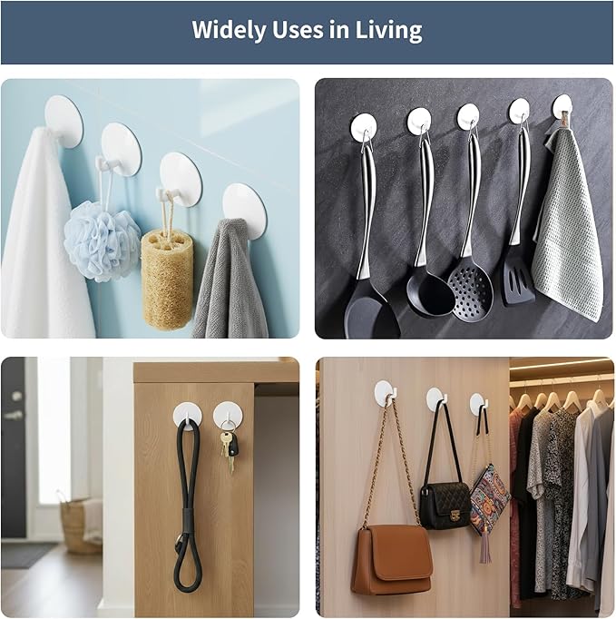 Adhesive Hooks Heavy Duty Waterproof in Shower Hooks - Image 4