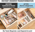 6-Pack Adjustable Drawer Dividers, 3.1" High Expandable Organizers - Image 6