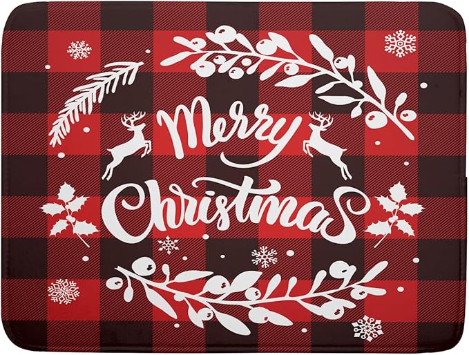 Merry Christmas Dish Drying Mat by Kawani