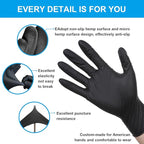 FINITEX Black Nitrile Disposable Medical Exam Gloves - Image 8