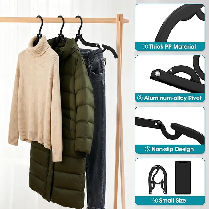 30 Pcs Travel Hangers Portable Foldable Travel Hanger Organizer, Plastic Cruise - Image 4