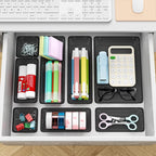 12-Piece Drawer Organizer Set, 4 Sizes Versatile Plastic Vanity Organizer - Image 5