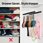 2 Pack Bra Hanger for Closet Organizer, Premium Wooden Tank Top Hangers - Image 3