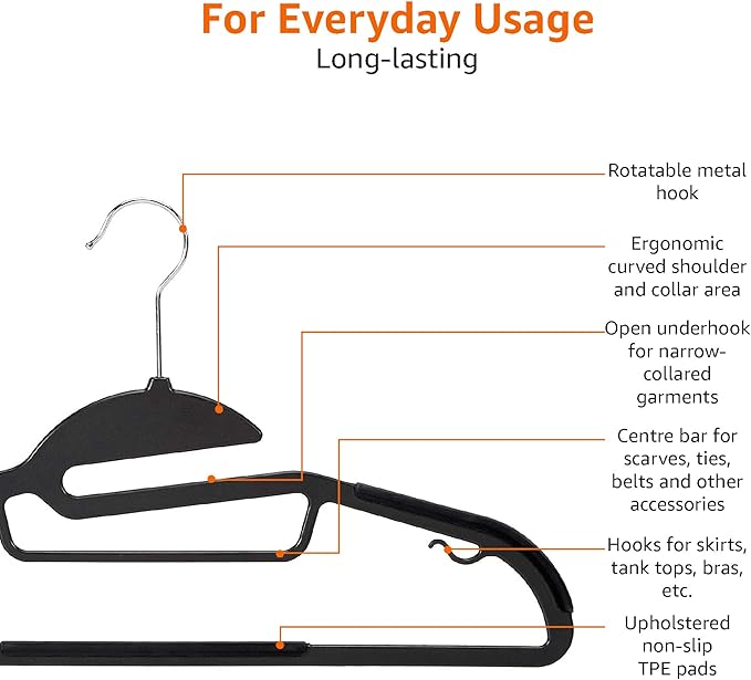 Amazon Basics Non-slip Heavy Duty Space Saving Plastic Hangers - Image 4