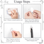 Jetec 60 Pieces Clear Adhesive Wall Hooks Transparent Reusable Seamless Hooks - Image 3