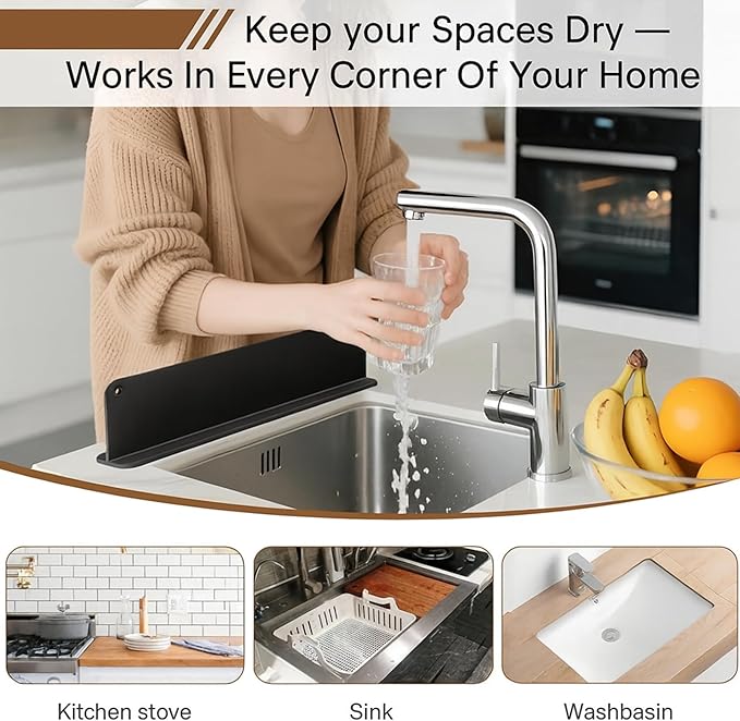 Silicone Sink Splash Guard for Kitchen Faucet – 17.3" Water Splash Guard - Image 2