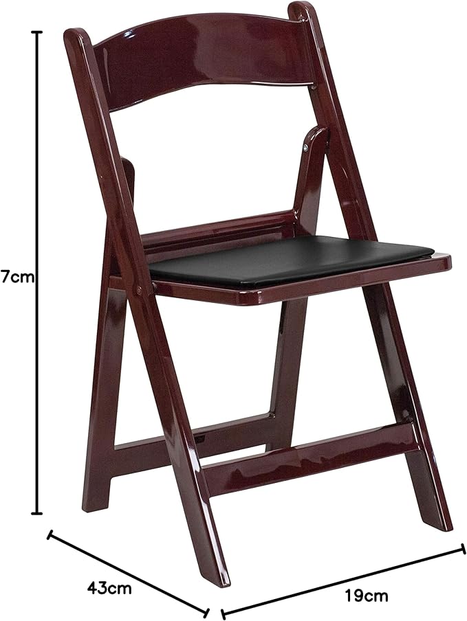 Flash Furniture Hercules™ Series Folding Chair - Red Mahogany Resin – 1000LB Weight Capacity Comfortable Event Chair - Light Weight Folding Chair - Image 19