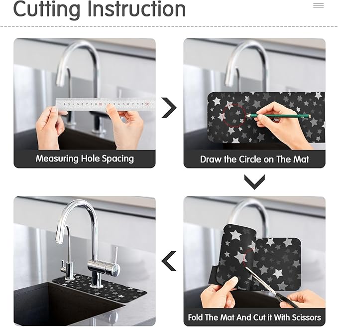 Kitchen Sink Splash Guard 2 PCS 14.7 Inch Sink Faucet Mat Splash Guard - Image 4