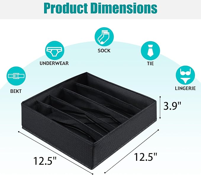 Drawer under Cabinet Clothes Organizer 5 Cell Foldable Storage Cubes Underwear - Image 2