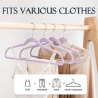 HOUSE DAY Lt-Purple Velvet Hangers 20 Pack, Premium Non-Slip Felt Clothes - Image 3