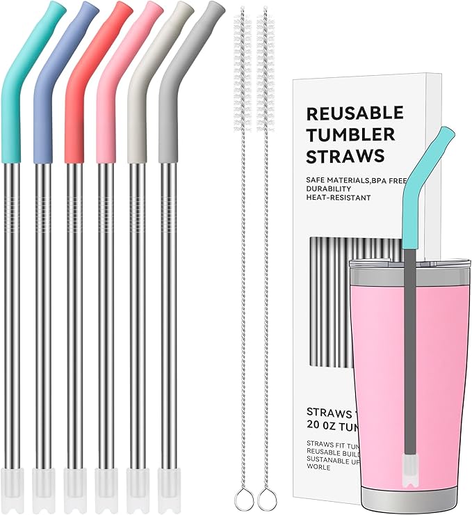 20 oz Straight Metal Straws by AccessoriesForWaterBottle