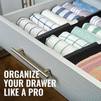 RAPTUROUS Adjustable Drawer Dividers 6 Pack, 4” High, 15.5-21” Long, Dresser - Image 3