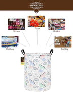 HUNRUNG Laundry Hamper, Large Canvas Fabric Lightweight Storage Basket Toy - Image 3