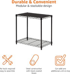 Amazon Basics 2-Shelf Stackable Storage, 13.3" D x 23.2" W x 22.2" H, Black - Image 5