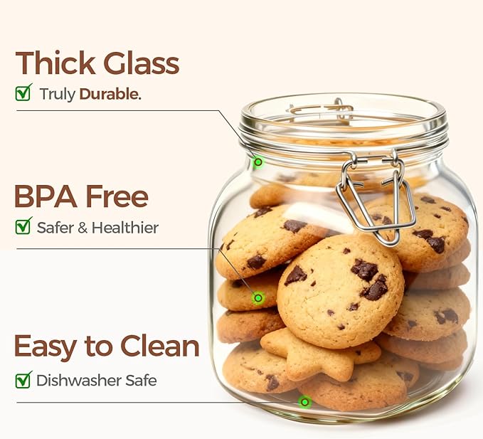 ComSaf 27oz Airtight Glass Canisters - Image 4