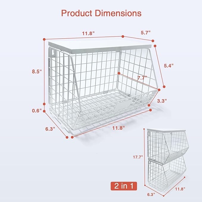 Wall Mount Bathroom Storage Basket, Fruit Produce and Vegetable Baskets - Image 7