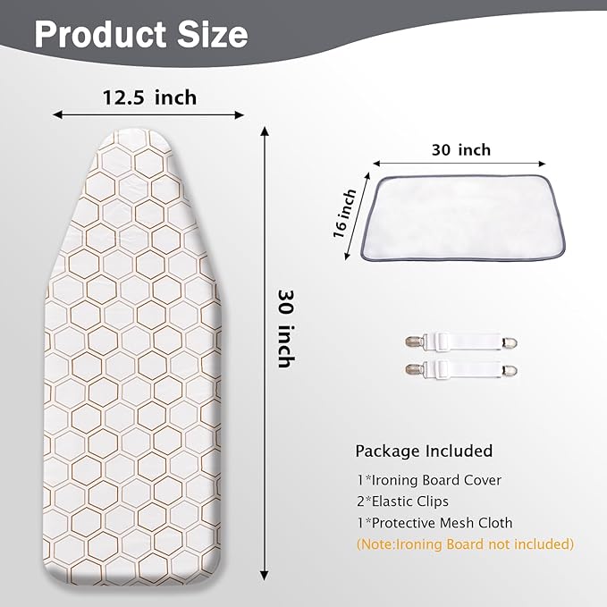 SheeChung Small Ironing Board Cover and Pad 12"x32", Tabletop Ironing Board - Image 2