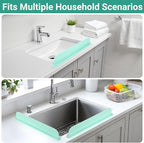 19.29 inch Kitchen Sink Splash Guard, Silicone Sink Baffle Splash Guard - Image 7