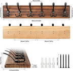 Coat Rack Wall Mount, Wooden Heavy Duty Coat Rack - Image 2