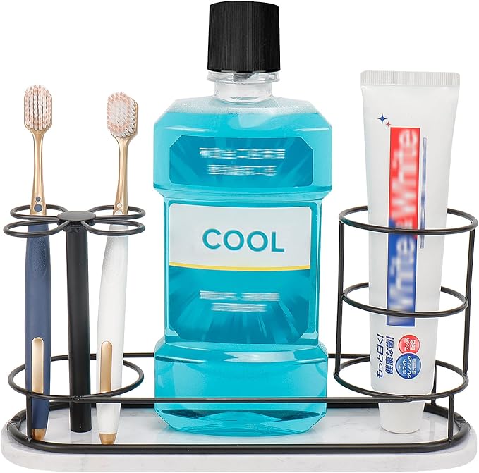 HarJue Toothbrush Holder Stand for Bathroom, Metal Toothbrush Organizer by HOME