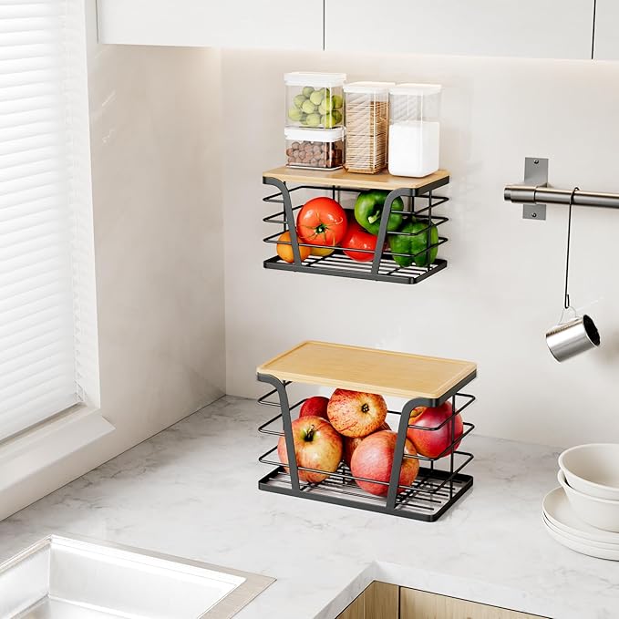 2 Pack Stackable Storage Laundry Kitchen Organizers, Wall Mount Trash Bag Holder - Image 3