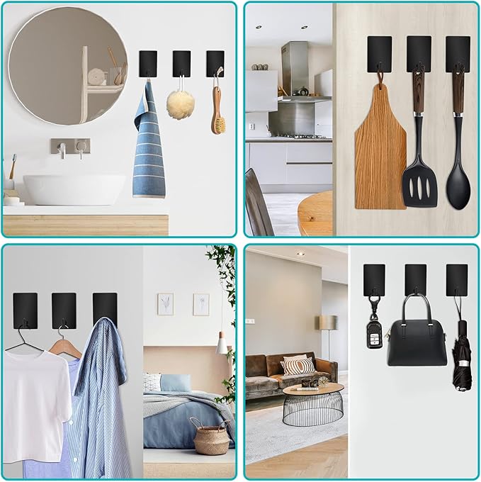 Adhesive Hooks Heavy Duty, Long Self Adhesive Wall Hook, Sticky Towel Hangers - Image 4