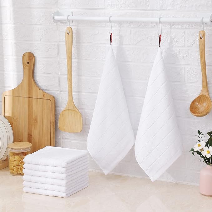 Mordimy 100% Cotton Terry Cloth Dish Cloths, Soft and Absorbent Checkered Dish - Image 7