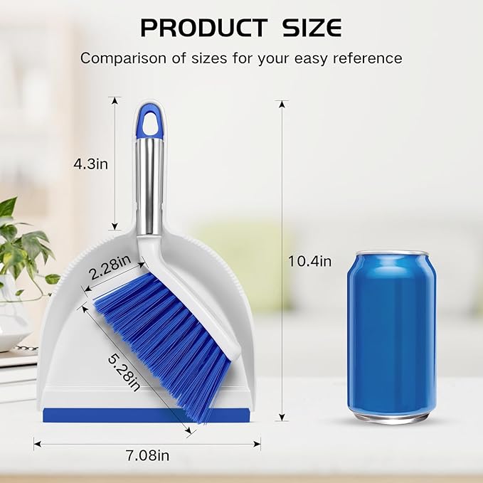 NACENA Mini Broom and Dustpan Set, Small Dust Pan and Brush Set - Image 2