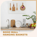 uxcell Hanging Fruit Baskets for Kitchen, Hand-Woven Wall Hanging Storage Jute - Image 5