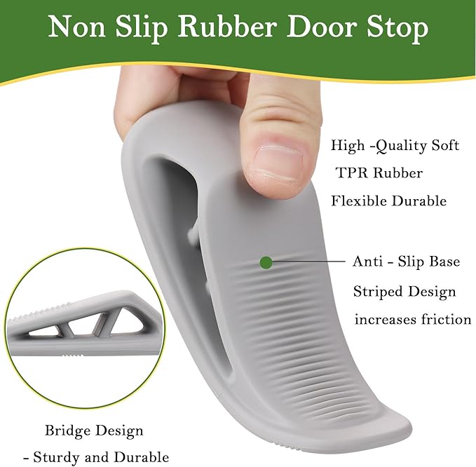 Fursafe&Q Rubber Door Stoppers for Bottom of Door, Door Stop Wedge - Image 5
