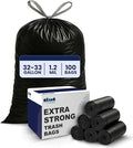 Plasticplace 32-33 Gallon Trash Bags │ 1.2 Mil │ Drawstring Garbage Can Liners by Plasticplace