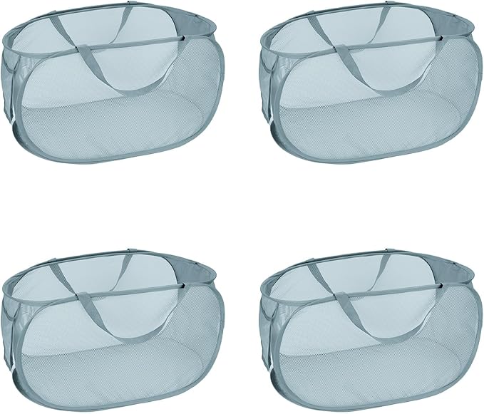 4 Pcs Mesh Popup Laundry Hamper, Opening Laundry Basket, Popup Laundry Basket by LATERONON