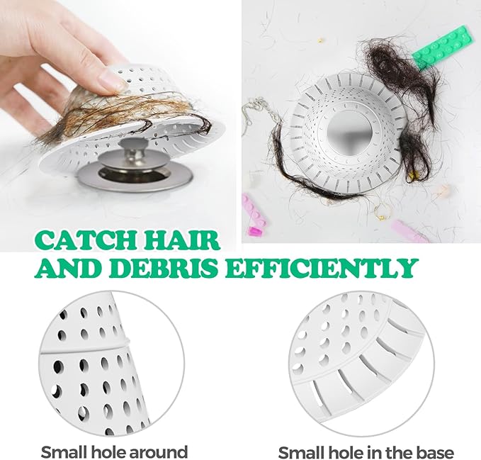 Drain Hair Catcher for Shower and Bathtub, Collapsible Anti-Clog Drain - Image 4