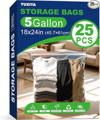 25PACK 5 Gallon Large Zipper Bags by Unknown