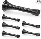 6 Pack Black Spring Door Stops, 3-1/4" Heavy Duty Wall Mount Door Stoppers by Unknown