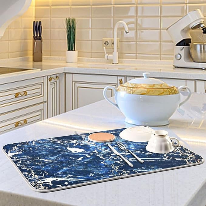 Super Absorbent Dish Drying Mat, Microfiber Fast-Drying Dish Mat, Kitchen Dish - Image 6