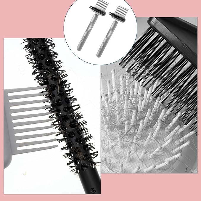 2Pcs Hair Brush Cleaning Tool 2-in-1 Comb Cleaner - Image 4
