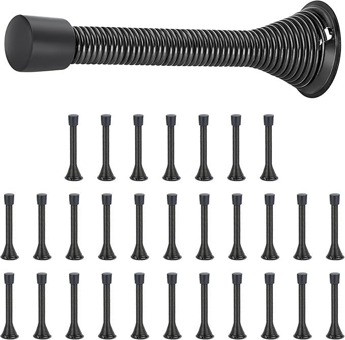Ravinte Door Stoppers, 30 Pack Black Spring Door Stops by Ravinte