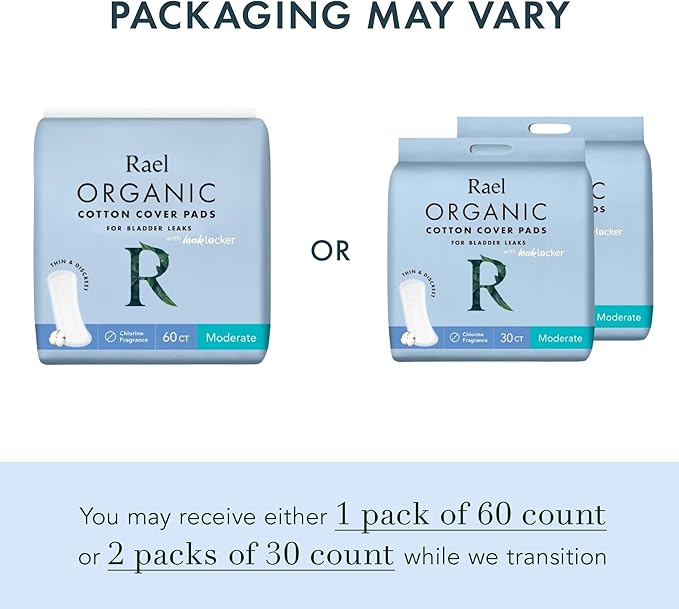 Rael Incontinence Pads for Women, Organic Cotton Cover, Postpartum Essential - Image 2