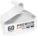 HOUSE DAY White Plastic Hangers 60 Pack, Clothes Hangers by HOUSEDAY
