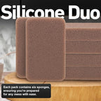 Casanero 6-Pack Silicone Scrubbing Sponges, Heavy-Duty, Non-Scratch | Reusable - Image 2