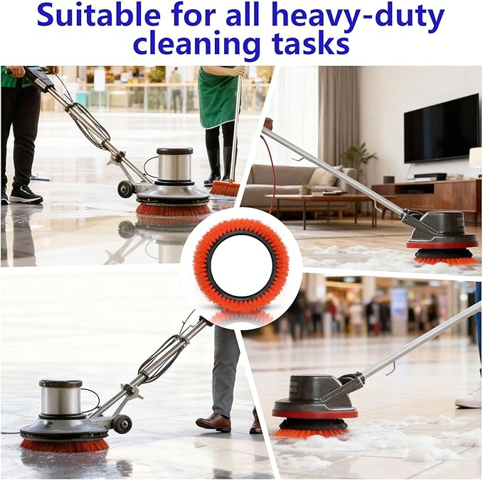237047 Orange Commercial Tile and Resilient Floor Scrub Brush Replacement - Image 7