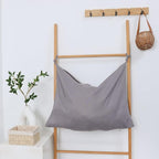 Hanging Linen Laundry Bag, 100% Pure Flax Linen Over The Door Hamper by HSOFTIFY