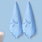 2 Pcs Blue Scalloped Hand Towels - Image 5