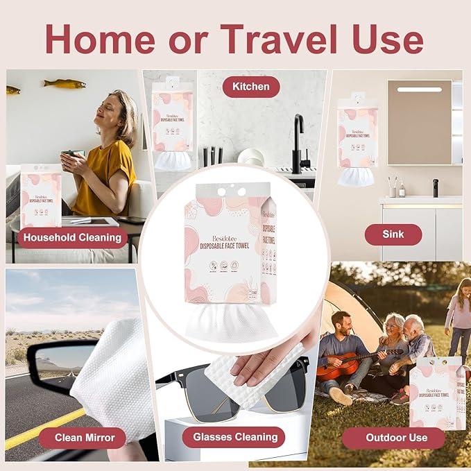 Disposable Towels for Face Hang Over the Door or on Wall, 300 ct, 2 Pack - Image 6
